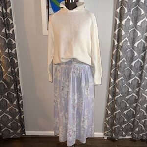 Laura Ashley Vintage 1980’s Lavender Floral Maxi Skirt SZ 10